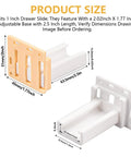 Rock Solid Hella Tough 4 Pack C Shaped Drawer Slide Brackets Heavy Duty Nylon Face Frame Sockets For 1 Inch Cabinet Pull Out Shelving Hardware Mount Kit sizes and measurements displayed.
