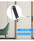 Silent Adjustable Stainless Steel Automatic Door Closer Rust Proof For Home And Office Quiet Space Saving Foldable Design