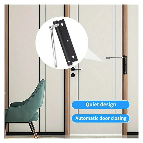 Silent Adjustable Stainless Steel Automatic Door Closer Rust Proof For Home And Office Quiet Space Saving Foldable Design
