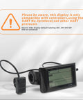 SW900 LCD Display Meter For Electric Bikes And Scooters, Waterproof Connector, Universal Voltage Compatible shown with warning