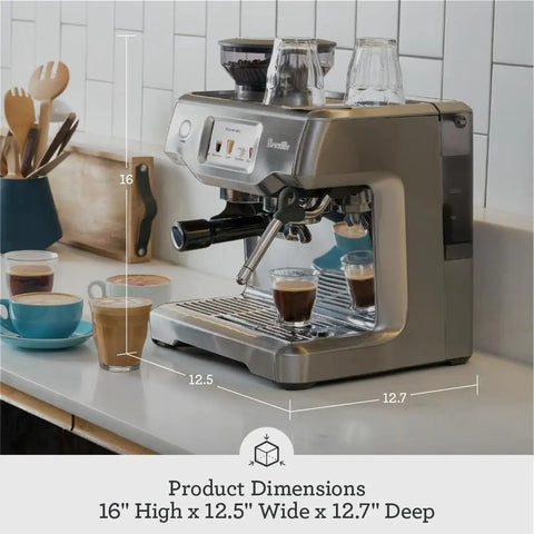 Barista Touch Espresso Machine With Built In Grinder And One Touch Dose Control For Home Baristas on kitchen counter