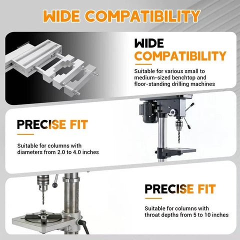 Drill Press Guard For Benchtop And Floor Models With 2.0 To 4.0 Inch Column Diameters Flip Up Safety Shield Illustrated Use