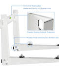 Heavy Duty Mini Split Wall Mount Bracket Built Like A Tank For 7000 To 18000 BTU AC Units showing powder-coated surface and rubber dampers.
