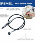 Dremel 225-02 flex shaft attachment with 36in cable and comfort grip for detail engraving, wood carving, and polishing