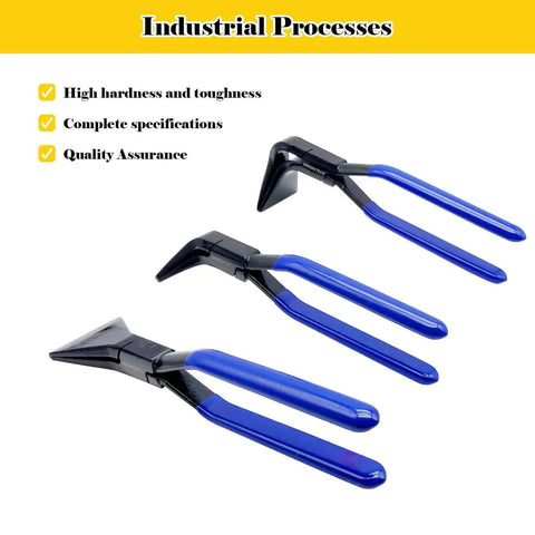 Must Have 3 Piece Hand Seamers Set For Sheet Metal Bending Including Straight Jaw, 45 Degree, And 90 Degree Pliers, Pro Grade Metal Bender Tool