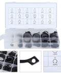 300 Piece E Clip Kit With 2mm To 32mm External Retaining Rings Set In Hardened Metal in plastic storage case.