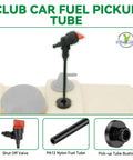 Club Car Fuel Pickup Tube Kit With Shutoff Valve And Tank Bushing For DS And Precedent Gas Golf Carts components image.