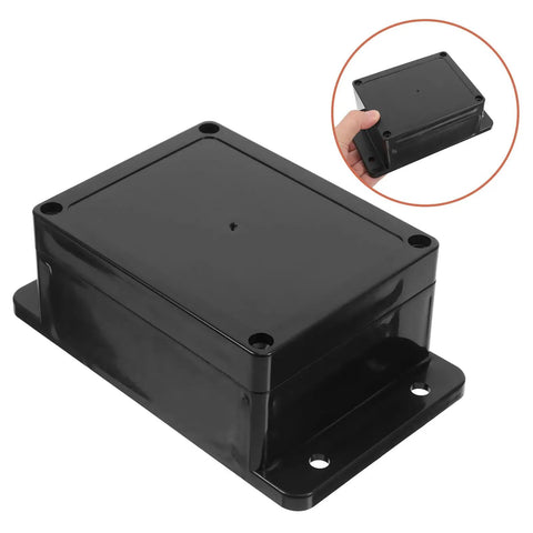 Waterproof Electrical Junction Box Enclosure 115x90x55mm with mounting ear, durable plastic for safe power wiring indoors or outdoors.