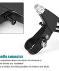 Universal 2.2cm Aluminum Alloy Bicycle Brake Lever, black, showing adjustment knob for handle expansion on V-Brake handlebar.