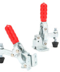 Toggle Clamp With Quick Release For Drill Presses, Vertical Hold Down Clamp For Woodworking Jigs And Fixtures, metal body, red handle
