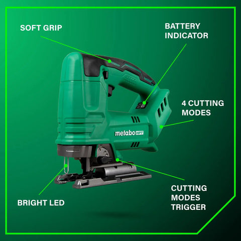 Lightweight 18V Cordless Jig Saw With 2,500 SPM, Four Cutting Modes, Tool-Less Blade Change, LED Light, Dust Blower, Tool Body Only