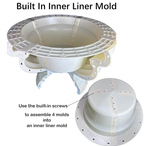 Mega Large Concrete Planter Mold For DIY Garden Projects, Heavy Duty Reusable ABS Molds, with built-in latches, shown assembled