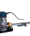 Adjustable Circle Cutting Jig For Routers Knocks Out Perfect Curves From Four To One Hundred Eight Inches Wide features a Bosch router.