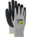 Enhanced Liquid-Grip Level A4 Cut-Resistant Work Gloves With Sandy Nitrile Coating, 12 Pair Pack, Size 9 Large, front and back view