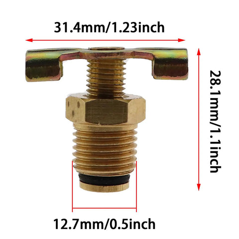 Two Pack One Quarter Inch Brass Air Compressor Drain Valves With Butterfly Disc Style Pro Grade Heavy Duty