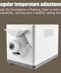 No Sweat Automatic Coffee Bean Roaster Featuring One Click Roast Cycle And Precision Temperature Controls For Even Browning side view with temperature adjustment knob.