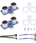 Two Pack Ultrasonic Distance Sensor Module Kit With Dual Mounting Brackets For Raspberry Pi And Arduino Uno R3 Mega 2560 Nano Smart Robotics Projects, 40 KHz Ping Sensor For Precise Distance Measurement with wires and screws