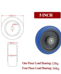 5 inch wheel from 4 Pack Heavy Duty Furniture Casters Swivel Wheels For Industrial Equipment And Carts Rubber Roller Casters