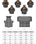14.5mm Electric Hydraulic Hole Punch Die Set For Metalworking, shown with multiple die sizes and specifications, ideal for MHP20