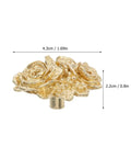 Gold Brass Peony Drawer Pulls Vintage Cabinet Hardware For Kitchen Bathroom Dresser Cupboard Furniture Easy Grip Flower Knob Handles With Classic Chinese Vintage Decor, shown in side view