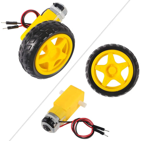 Four Piece Rubber Wheel Set For 1 To 48 Scale Smart Car Robot DIY Kit And RC Cars Chassis Spare Parts With High Torque 800 GF CM At 3V And Precise 65mm Diameter 52mm Inner 27mm Width