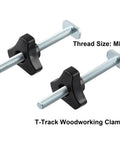 Pro M8 Star Handle T Track Knob Kit With Bolts For Woodworking Jigs Fixtures And Router Table Accessories Super Grippy Black Plastic Clamps Secure Your Stops Like A Boss. M8 T-track clamp with bolts, black plastic star knobs