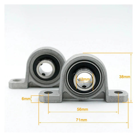 Heavy Duty Zinc Alloy Pillow Block Bearing Self Aligning Unit Fits Shafts 8 10 12 15 17 20 Mm Low Noise Runs Like A Dream Handles Heavy Loads Daily Use Keeps Rig Moving Smooth Without Getting Stuck On Tough Jobs Always Performs Better Than Best. 12mm bore, cast iron housing