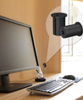 Slick Starlink Cable Routing Kit And Wall Grommet For One Inch Holes shown near computer, featuring black rubber bushings for clean cable routing.