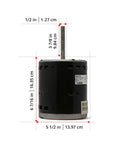 Remanufactured Blower Motor Ecm X13 3/4 Hp 5 1/2 in size for furnaces and heat pumps, featuring a heavy-duty design.