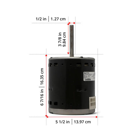 Remanufactured Blower Motor Ecm X13 3/4 Hp 5 1/2 in size for furnaces and heat pumps, featuring a heavy-duty design.