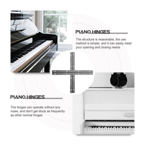 Rotating Concealed Hinges Set 10 Pieces Heavy Duty Butt Door Hinges For Cabinets And Furniture displayed near piano
