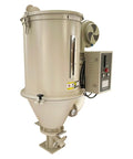 Reliable Workhorse Heavy Duty Plastic Hopper Dryer Machine With 15Kg Capacity Stainless Steel Body For Injection Molding Pvc Abs Pp Pe Pellets Smart Temp Control 220V 2 7Kw side view with control panel