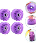 Roller Skate Wheels Four Pack PU High Rebound Outdoor 82a Purple Quad Replacement Parts For Recreational Use Durable Non Glowing Skating Wheels For Street Park And Rink