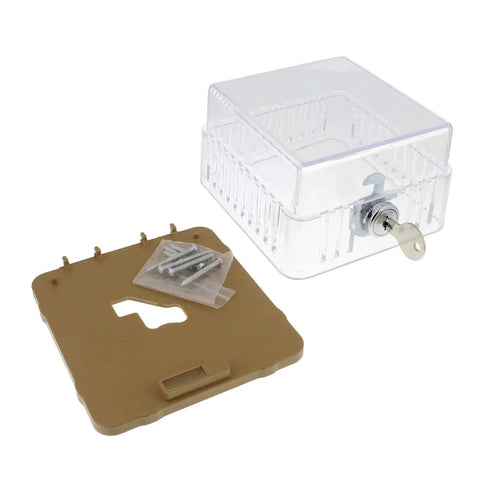 Thermostat Lock Box Cover With Key For 4.5 X 4 Inch Or Smaller Thermostats Transparent Guard To Prevent Tampering Easy Mounting Kit