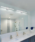 Chrome Bathroom Light Fixtures 24 Inch LED Vanity Bar Over Mirror Lighting IP44 Waterproof 14W 850LM Modern Rectangle Vanity Lamp