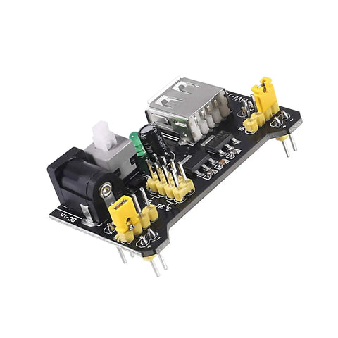 Kickstart Your Prototypes With This Straight Up Dope 3.3V 5V MB102 Breadboard Power Supply Module With No Fuss Toggle Switch And Battery Cable Perfect For Arduino Tinkering Smooth Operation Always On Tap Pack Of Three - black circuit board with USB ports and connectors