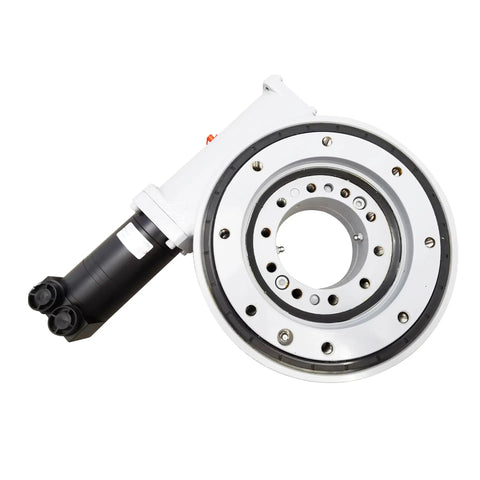 Heavy Duty Slewing Drive With Precision Worm Gear Reducer And Rock Solid Self Locking Turntable Bearings For Seamless Full Circle Rotation, detailed view.