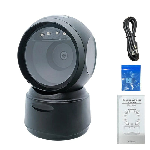 Wireless Bluetooth Barcode Scanner With Omnidirectional 1D And 2D QR Codes Reading LED Light And Buzzer Feedback Handsfree Design