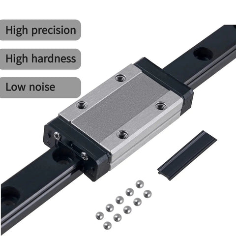 Top Shelf 4 Pack MGN12 Linear Slide Rail Kit With 4 Matched MGN12H Carriage Blocks For 3D Printers And CNC Machines Premium Black Oxide Finish with guide and balls