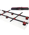 Heavy Duty Slab Conveyor For Transporting Ceramic Sheets And Large Format Tiles Built For Tough Jobs with red support arms