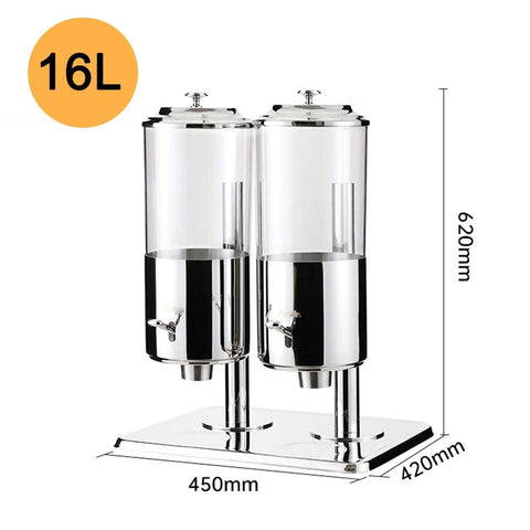 Level Up Your Kitchen Game With This Heavy Duty Dual Chute Cereal Dispenser 16L size with clear jars and steel base for dry goods.