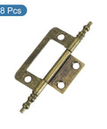 Premium Bronze Iron Butt Hinges Non Mortise Cabinet Door Hardware 8 Piece Pack, sturdy design, ideal for cupboard installations.
