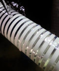 Close-up of 1.5 Inch Pool Replacement Hose for Above Ground Pools, Flexible PVC Vinyl, showing spiral ribbing and UV resistant material