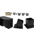 Slanted Roof Pergola Bracket Kit With 15 Degree 3 Way And Single Direction Wall Mounts Black Steel Brackets For Wood Posts