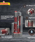 Red Hi Temp Threadlocker For High Temperature Fasteners Up To 450 Degrees F shown in use on metal bolt for sealing and strength.