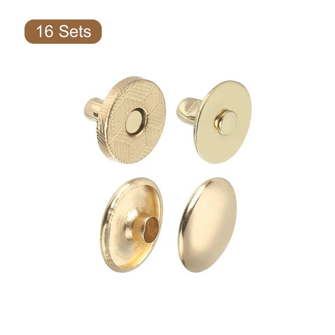 Slick Badass Metal Snap Buttons For Leather And Fabric Projects Mini 10mm Press Studs With Dead Easy Setup ideal for DIY wallets, shown in gold.