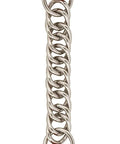 5/8 Inch Buttered Harness Leather Curb Strap with 4 1/2 Inch Flat Link Chain, Smooth Nickel Plated Hardware, Canyon Rose