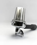 Barista Level Electric Coffee Grinder With Stepless Control And 54Mm Steel Flat Burrs delivers hella consistent grounds portafilter in chrome finish