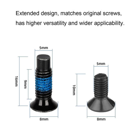 Heavy Duty Electric Scooter Screws Kit With Hella Tight Handlebar Bolts And Premium Folding Mechanism Hardware For Xiaomi M365 Ninebot 1S Pro Replacement Parts, two detailed screws with dimensions.