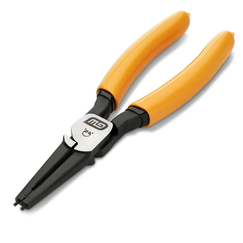 Eight Piece Fixed Joint Internal External Snap Ring Pliers Set With Conical Tips For Secure Grip, shown with yellow handles.